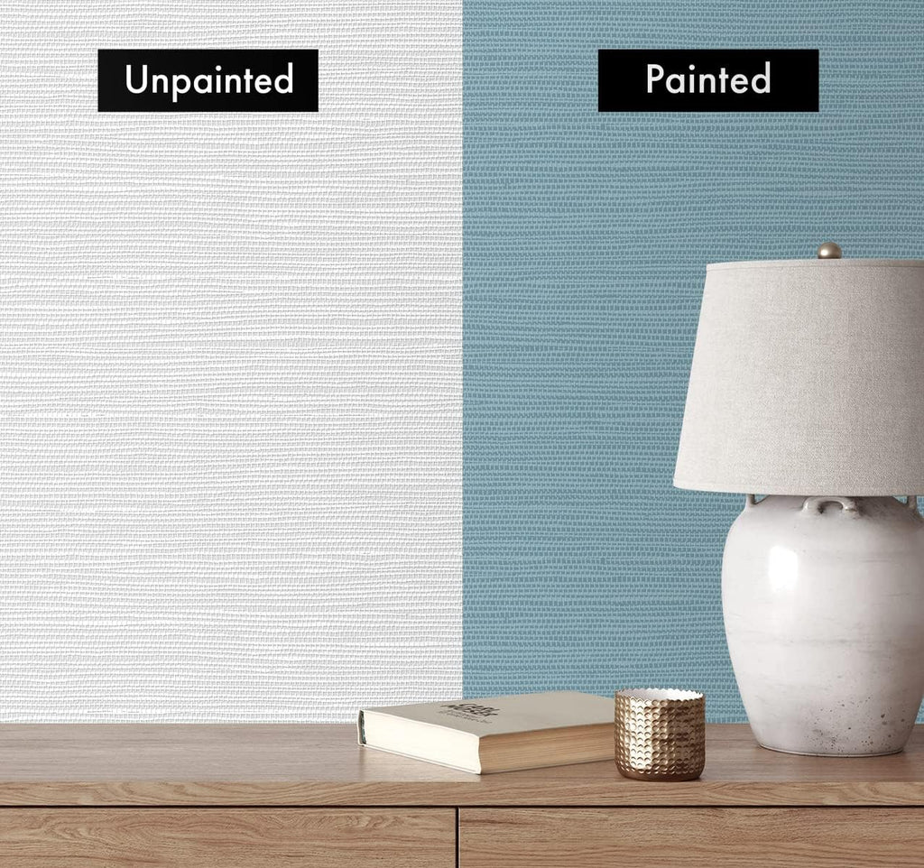 Faux Grasscloth Paintable Peel and Stick Wallpaper (Off-White)