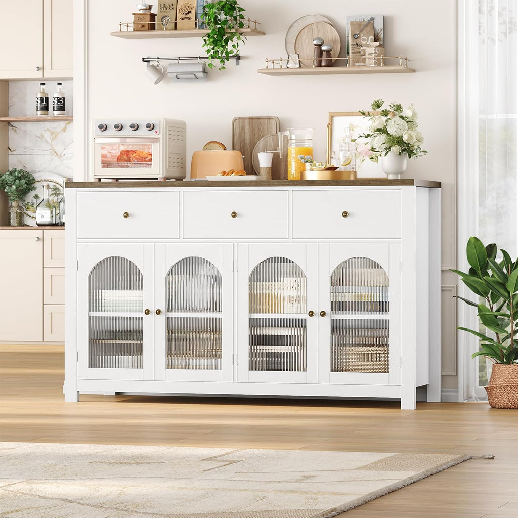 Buffet Cabinet with Storage, 55.1" Large Sideboard Buffet Cabinet