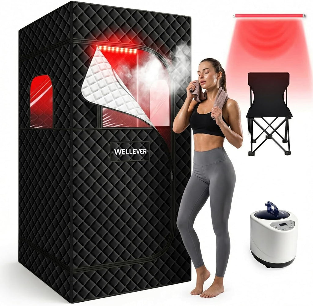 Upgraded Sauna Box, Infrared Sauna for Home, Portable Steam Sauna Tent with 1000W 2.5L Steamer Heater