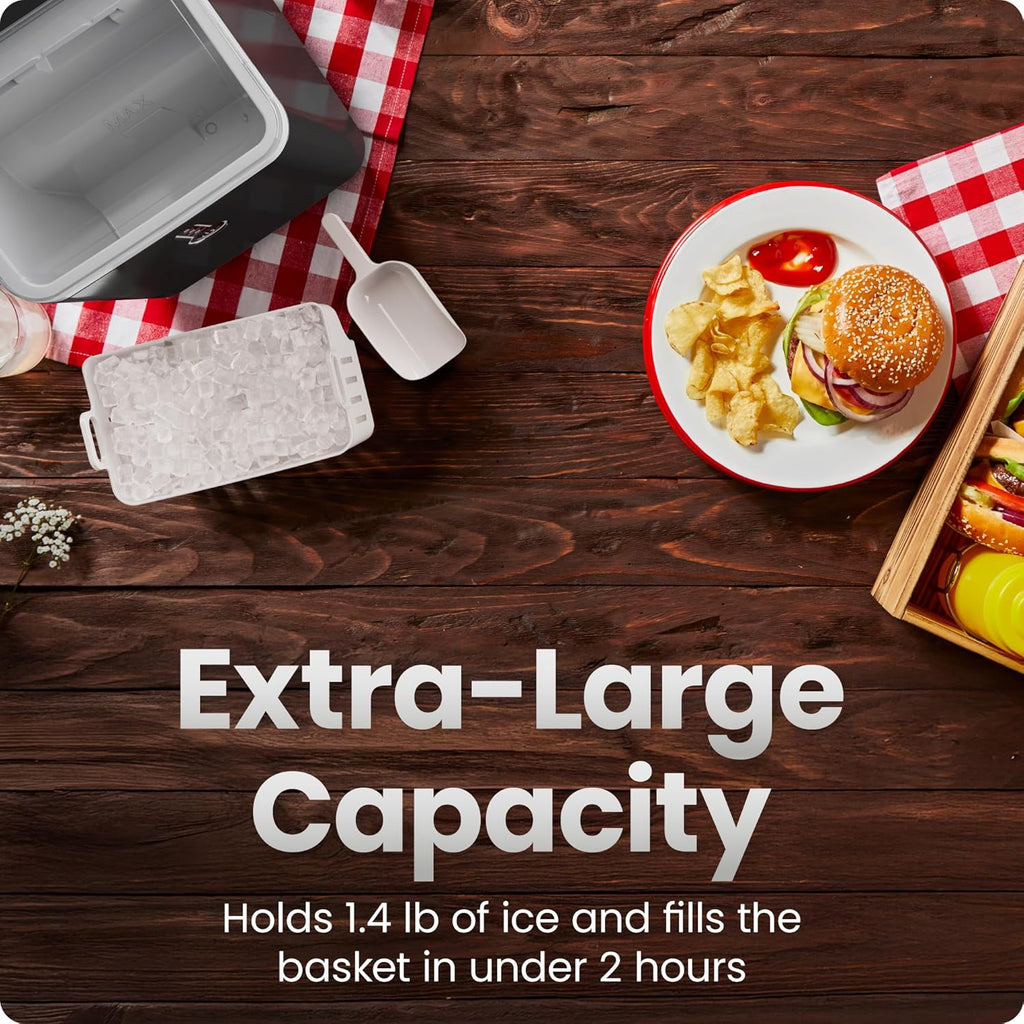 By Nugget Ice Maker Countertop, Pebble Ice Maker Machine, 26 lb in 24 Hours, Ready in 6 Minutes, Removable Ice