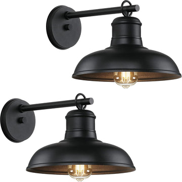 2-Pack Outdoor Wall Lights, Vintage Black Wall Sconces, Exterior Farmhouse Barn Light Fixtures