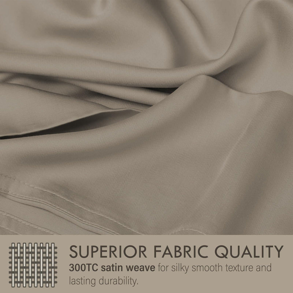 Sheets King Bed Sheet Set, 100% Rayon derived from Bamboo, Luxuriously Soft, Cooling, Double Stitching, 16" Deep