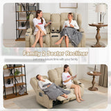 65.5" RV Loveseat Recliner Double Recliner RV Sofa & Console | Wall Hugger Loveseat Reclining RV | RV Theater
