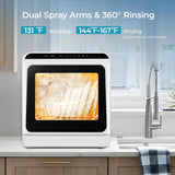 Countertop Dishwasher Portable with 6 Programs, 5L Built-in Water Tank for Apartments & RV, 167℉ High-Temp