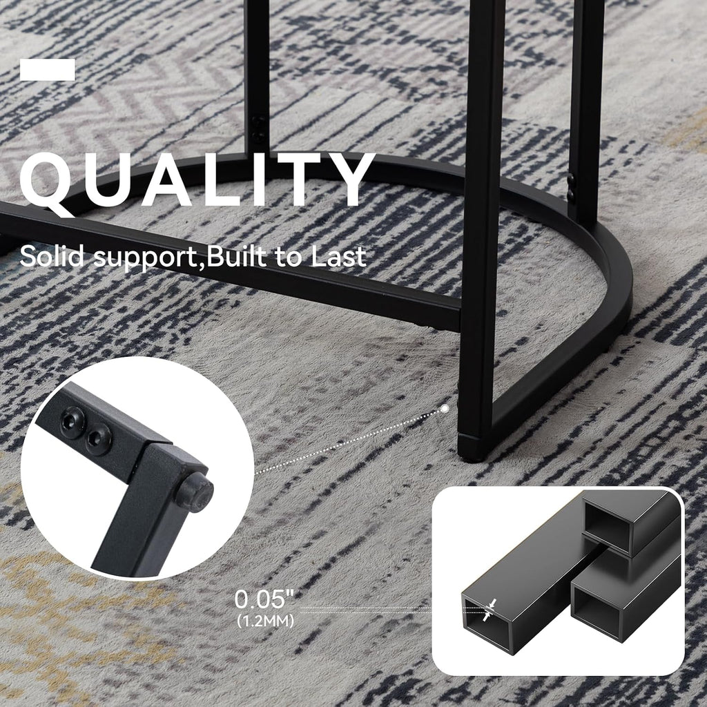 PU Leather Bar Stools Set of 3, Modern Upholstered Counter Height Bar stools 24" Leather Barstools Barrel