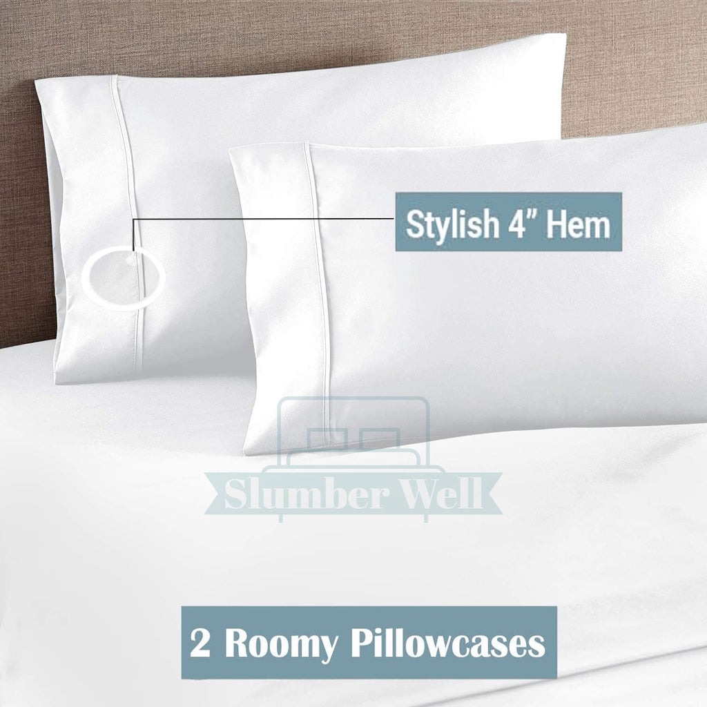 4 Piece Top Split King Sheet Sets for Adjustable Bed, 34 Inch Split Head, 100% Egyptian Cotton, 18 Inch Deep Pocket