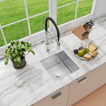15x15 Inch Undermount Kitchen Sink Brushed Stainless Steel Small Bar Sink