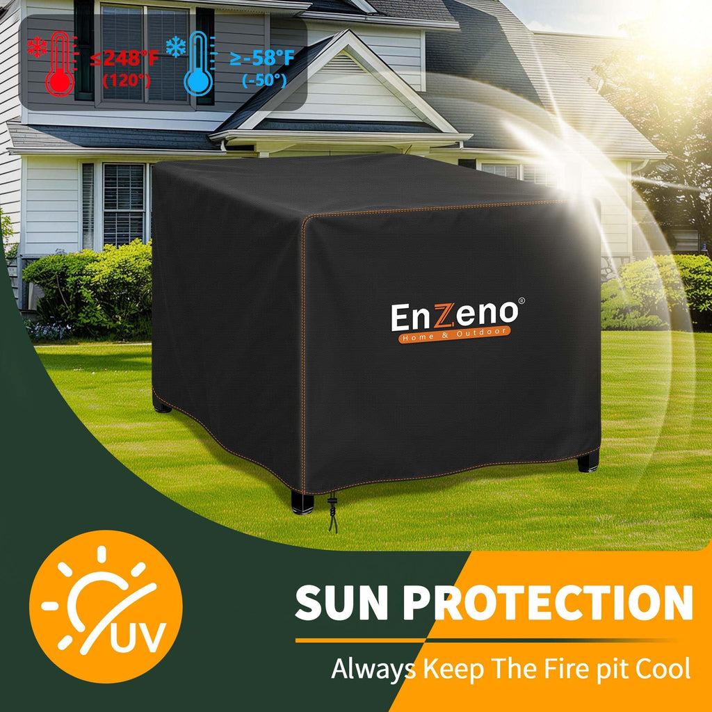 Fire Pit Cover Square 45x45x24inch, FirePit Table Cover Waterproof