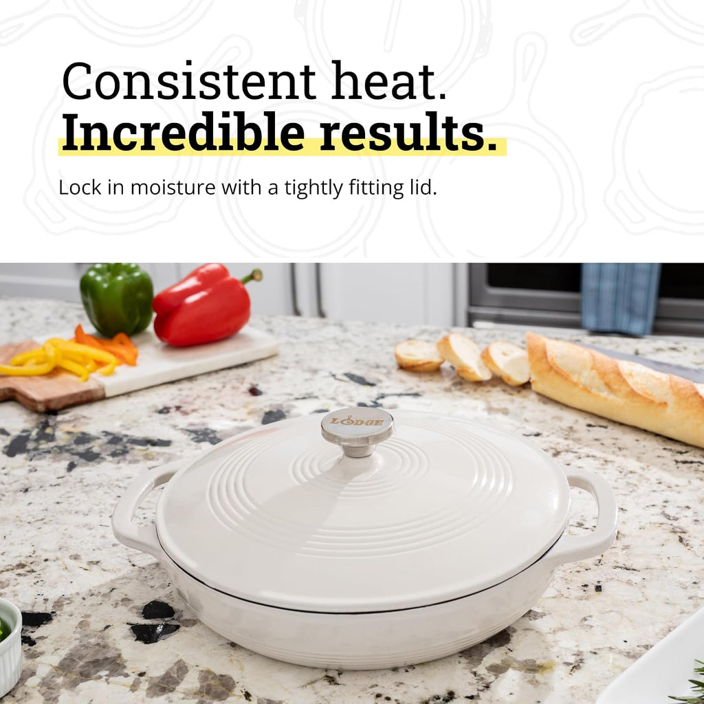 Essential Enamel Braiser - Refrigerator- & Oven-Safe up to 500° F - Heat-Retaining, Induction-Safe & PFAS-Free Enamel