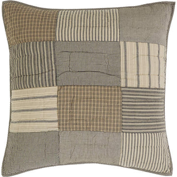 Farmhouse Bedding-Sawyer MillTM Quilted Euro Sham, 26x26, Charcoal Grey