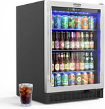 24 Inch Beverage Refrigerator, 5.8 Cu.Ft. Under Counter Beverage Fridge with Gla