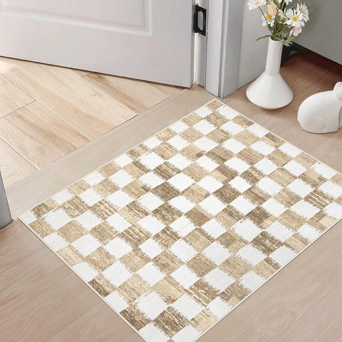 Checkered Area Rugs, Black and White Washable Large Area Rug Soft Non Slip Kids Rug Neutral Modern Geometric Carpet for Living Room Bedroom Nursery Dining Room Dorm Home Office