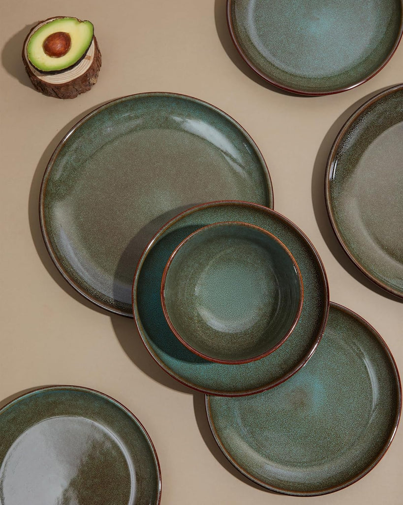 8.75 Inch Large Ceramic Pasta Bowls, 32 Oz Reactive Glaze Stoneware Pasta Serving Bowls Set of 4 , Wide Bowls for
