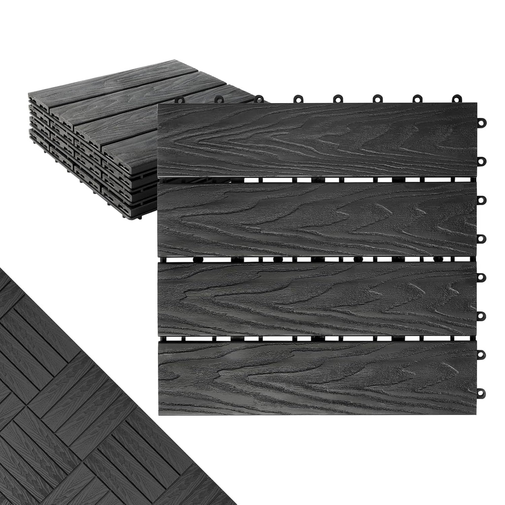 Polymer Composite Interlocking Deck Tiles Outdoor,12x12 Thick Composite Patio Floor Tiles Decking Boards for All
