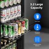 Beverage Refrigerator Cooler -120 Can Mini Fridge Glass Door for Soda Beer or Wi