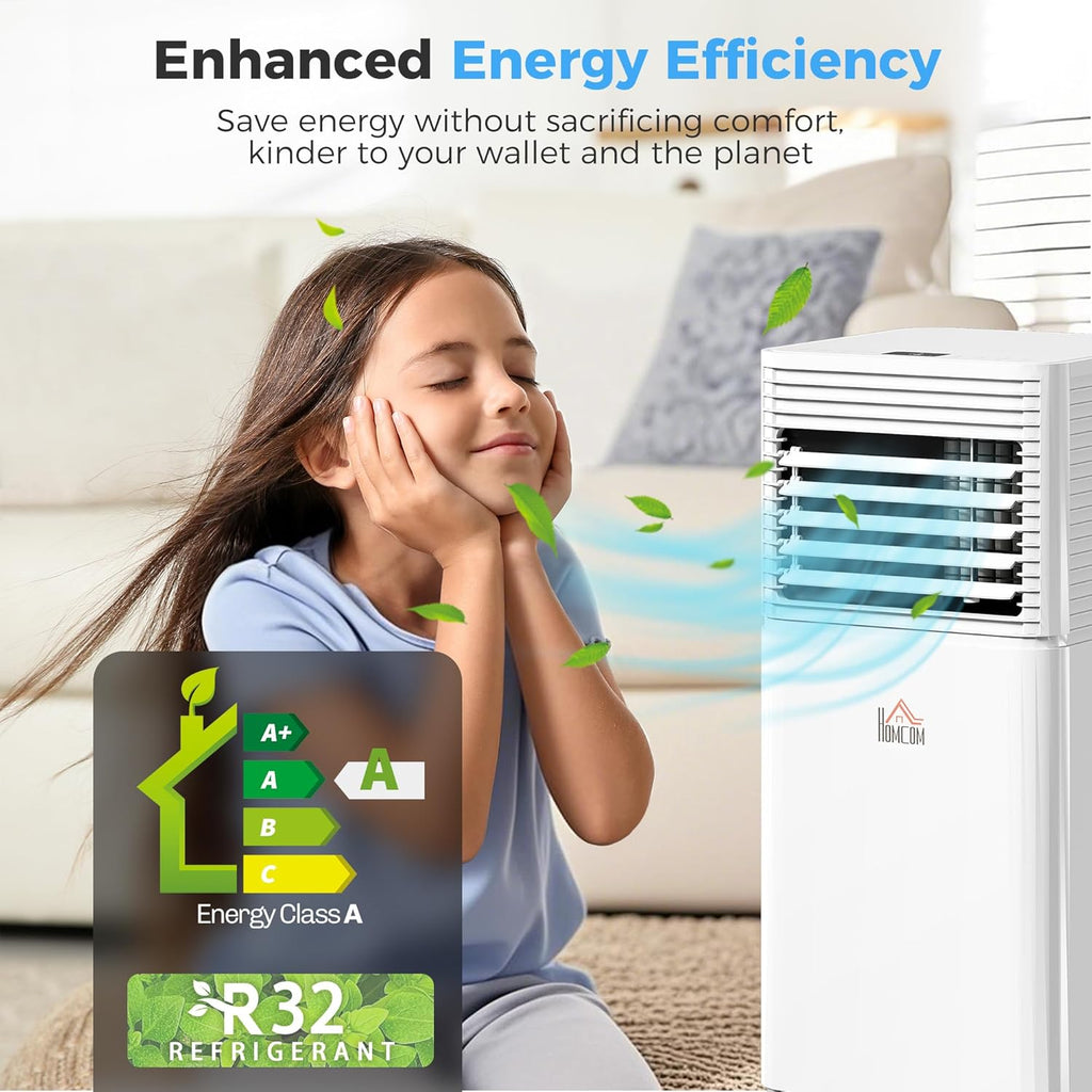 10000 BTU Mobile Portable Air Conditioner for Rooms Up to 441 Sq.Ft., 4-in-1 AC Unit with Cooling, Dehumidifier, Fan