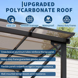 10x12ft Lean to Gazebo with Polycarbonate Hardtop Roof