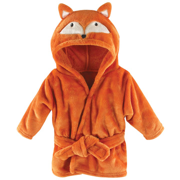 Unisex Baby Plush Animal Face Bathrobe, Fox, 0-9 Months
