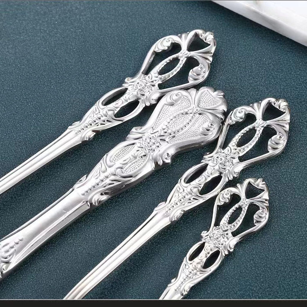 Silverware Set for 2, 10 Pieces Stainless Steel Flatware Set, Cutlery Tableware Set, Kitchen Utensils Set Include