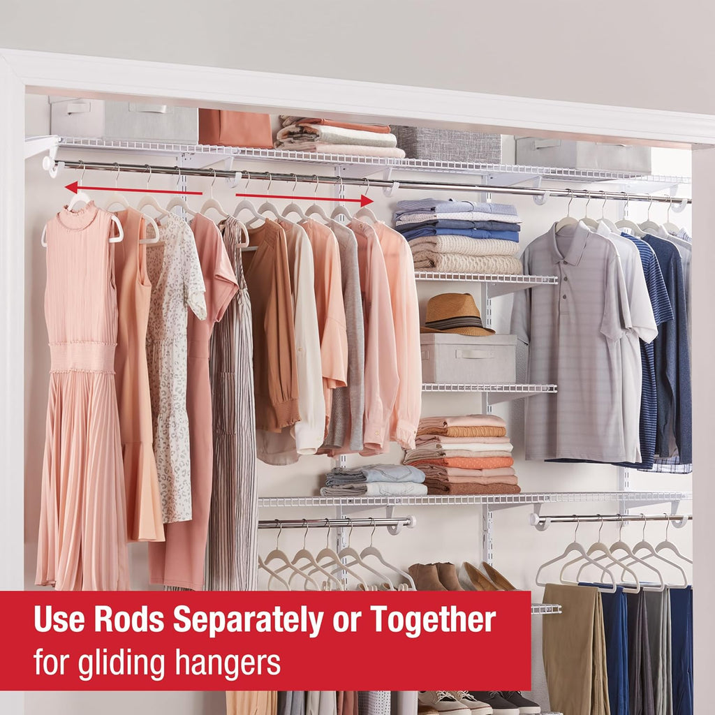 Configurations Custom Closet Kit 4-8 Ft. Adjustable Metal Wire Shelving White Finish Expandable Organization System