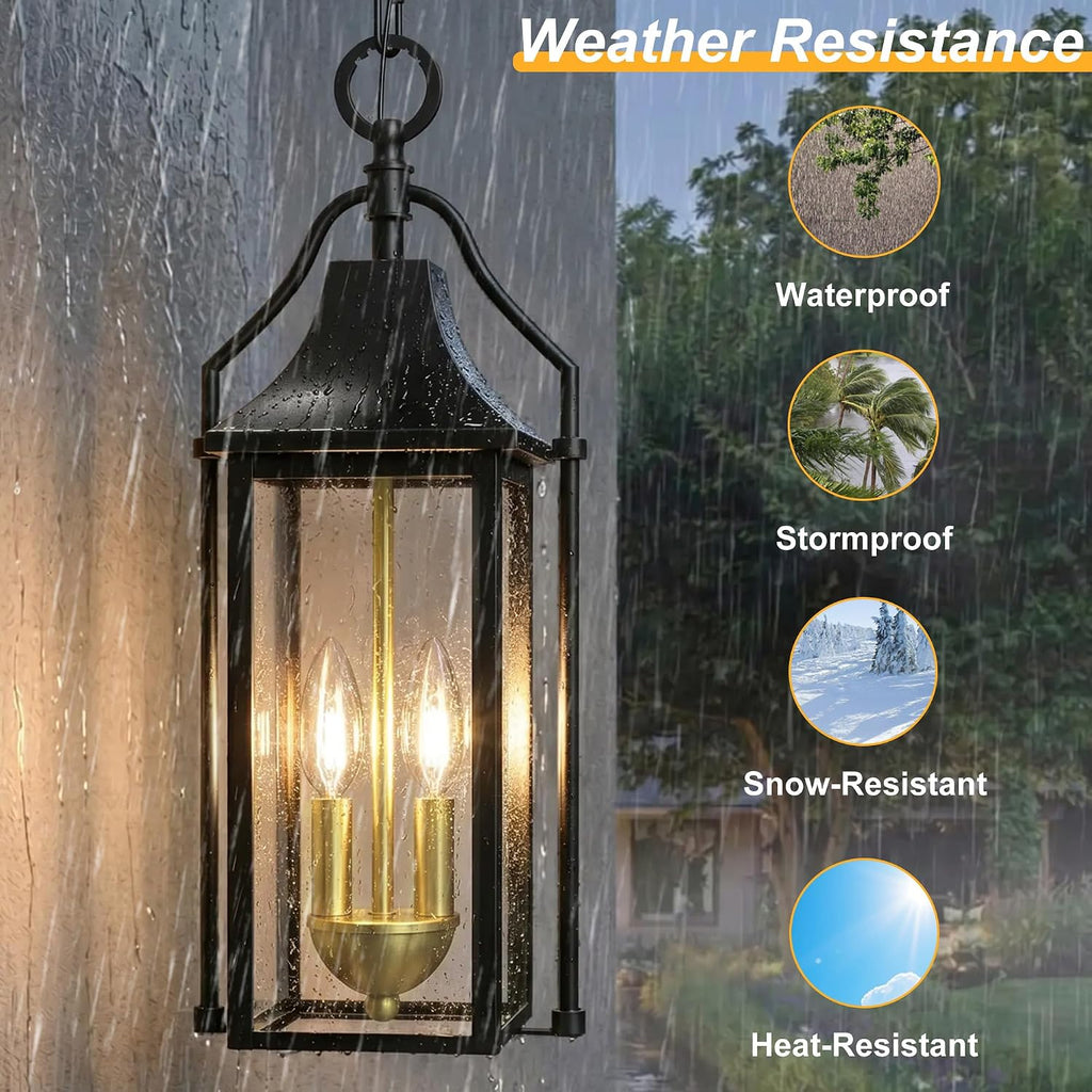 Large Outdoor Hanging Lights, 20" Modern Outdoor Chandelier Exterior Pendant Lighting