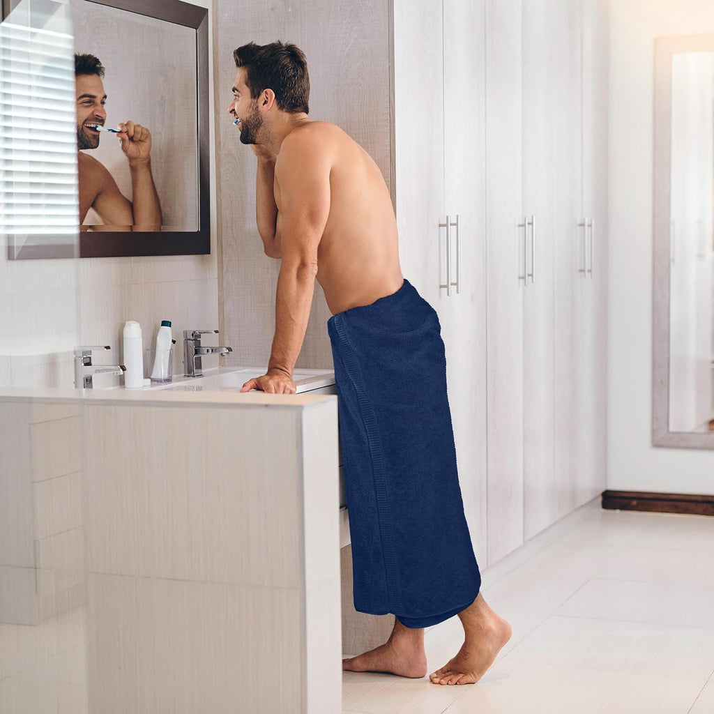 Jumbo Bath Sheets, 2 Pack, 35x70 in, 600 GSM Cotton, Navy | Extra Large Ring Spun Cotton Bath Sheets - Soft, Plush