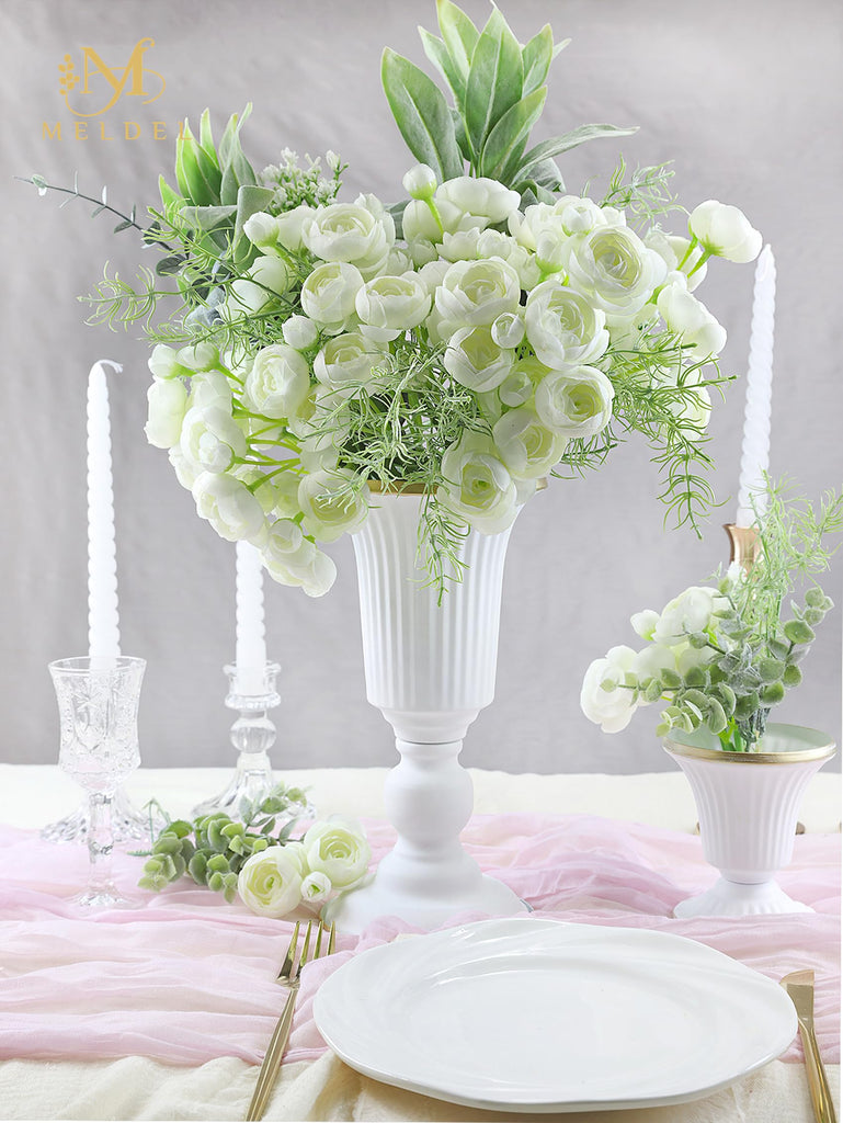 32Pcs Ivory White Ranunculus Artificial Flowers for DIY Home Wedding