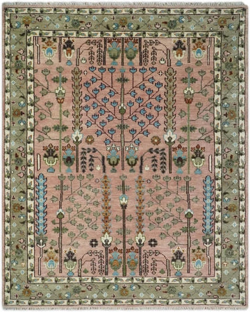 Area Rug Hand Knotted Oushak Rug, Hand Knotted Wool Rug, 9x12 feet Green