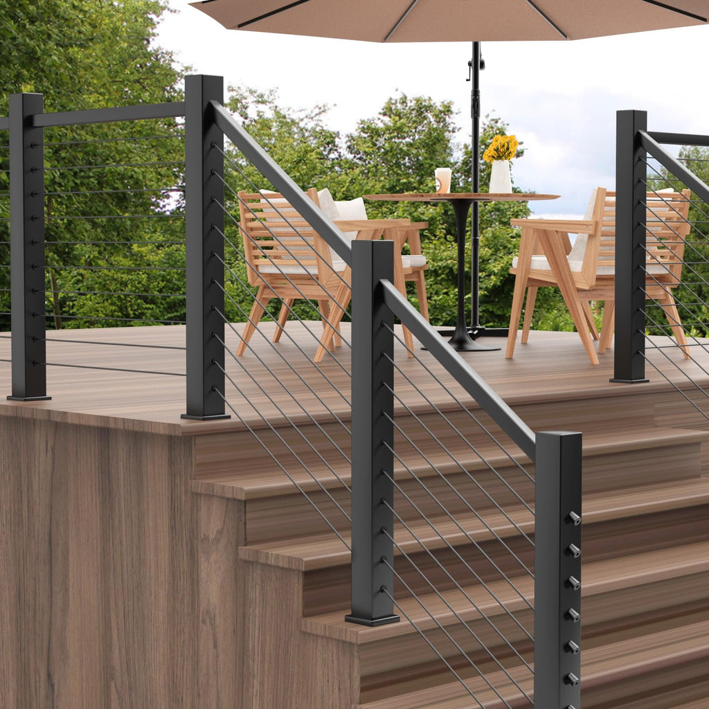 [Patent] 10 Pack 1/8" Black Swageless Invisible Cable Railing Kits