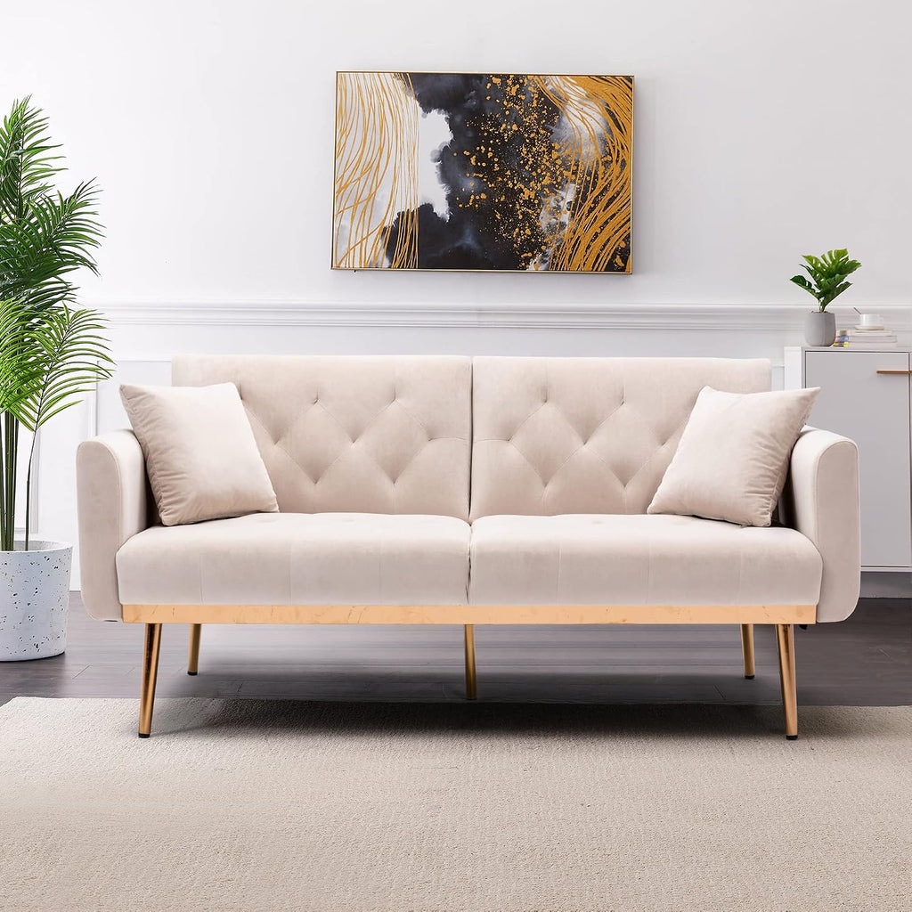 104.33" L-Shaped Modern Polyester Upholstery Sponge Sectional Sofa Couch, White, 69" x 105" x 36"