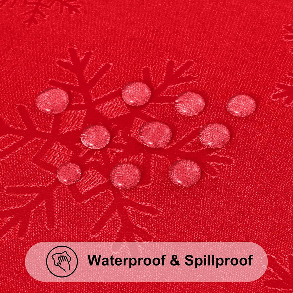 Rectangle Tablecloth 52x70 Inch, Waterproof Damask Table Cloth, Snowflake Patterns Fabric Table Cove