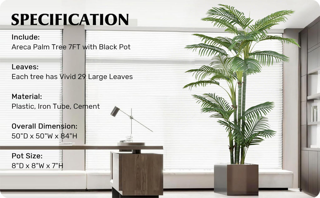 Artificial Areca Palm Tree 7FT with 29 Leaves & 4 Trunks