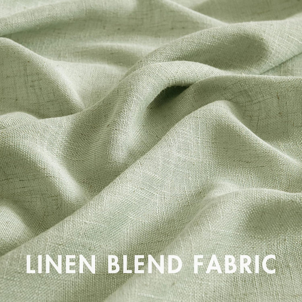 Spring Linen Textured Kitchen Window Curtains over Sink Semi Sheer Farmhouse Small Curtains for Cafe