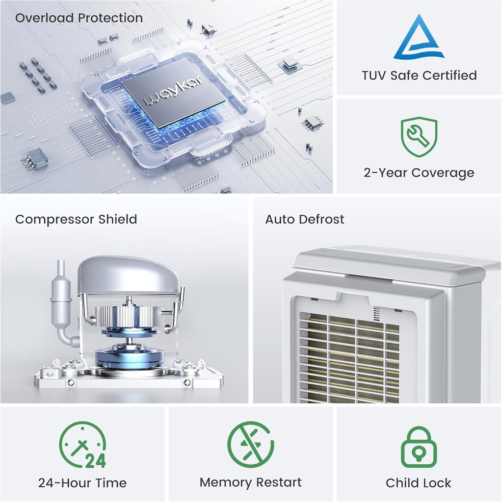 2000 Sq. Ft 34 Pints 2025 Most Efficient Energy Star Dehumidifier for Home and Basement with Auto or Manual Drainage