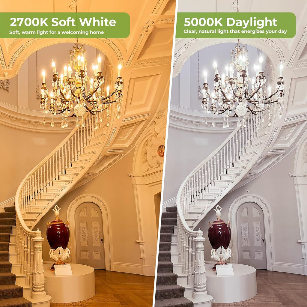 E12 LED Candelabra Bulb 60 Watt Equivalent, Dimmable Chandelier Light Bulbs 2700K Soft White, CA10 Candle Bulbs for