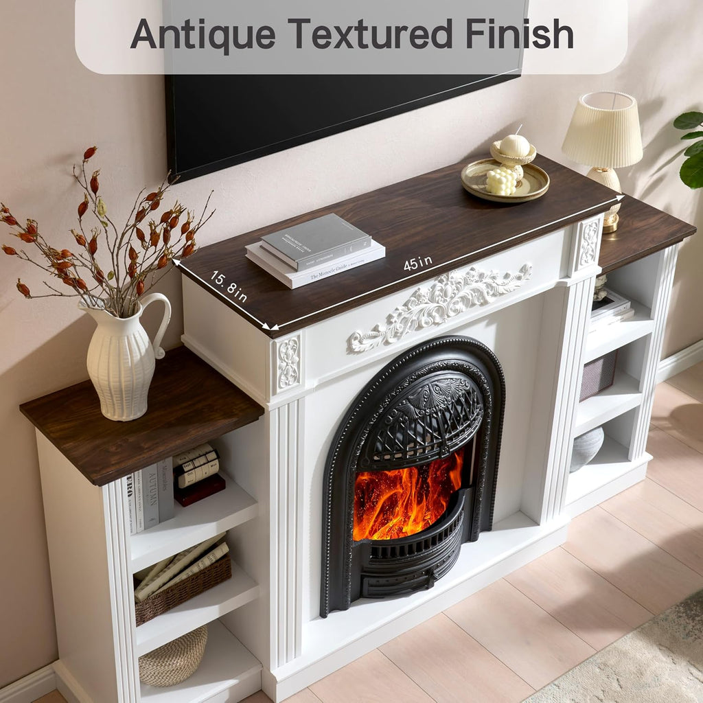 78" Electric Fireplace with Mantel, Electric Fireplace Heater, Fireplaces TV Stand w/Freestanding for TVs Up to 90"