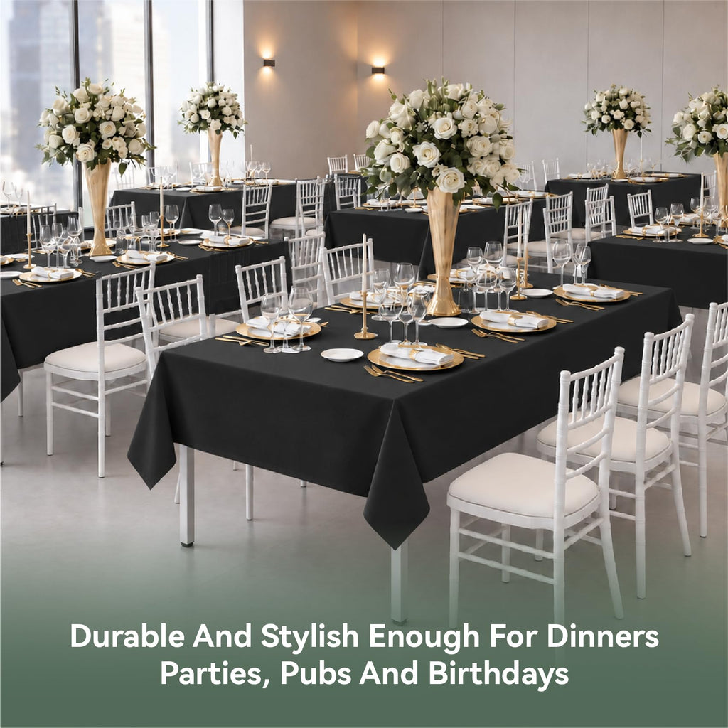 Classic Series 6 Pack 60x120inch Black Rectangle Tablecloth