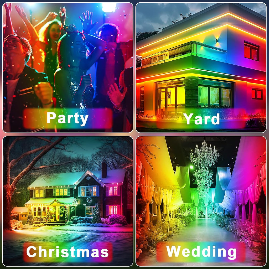 RGB Flood Light 600W Equivalent 6000LM, Colored Flood Lights with APP Control, Smart RGB Lights Colored 16 Million