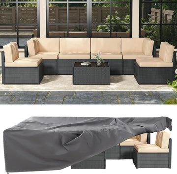 7 Piece Outdoor Patio Furniture Set, Outdoor Sectional Conversation Furniture Chair with Coffee Table