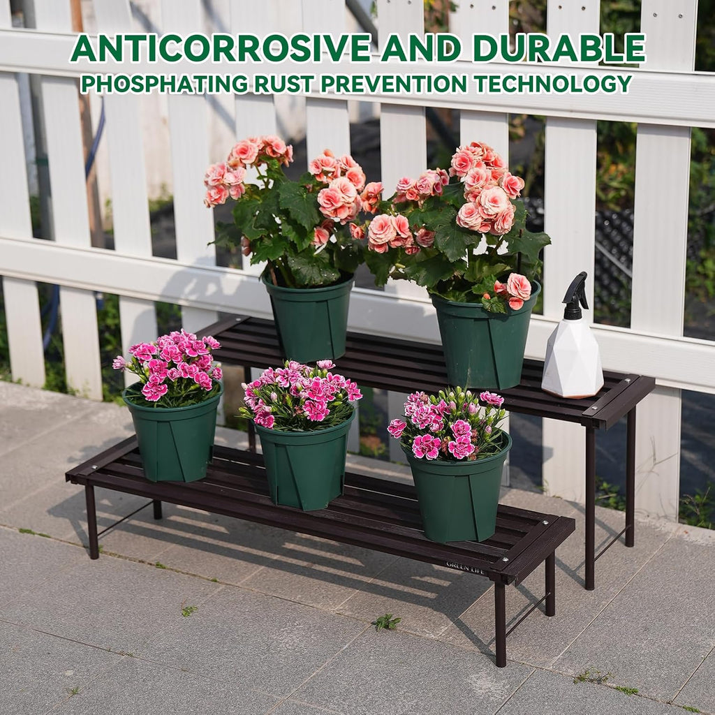 Metal Plant Stand, Rust-proof Aluminum Flower Pot Stand, Heavy Duty Planter Display Shelving Balcony Garden Living