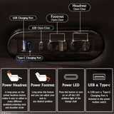 Home Theater Seating,Top-Grain Leather Recliner Sofa, Zero Gravity Power Reclining Couch with Ambient LED Lights