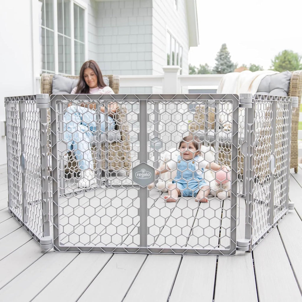 Safety 192" Plastic Super Wide Baby Gate & Play Yard with Door