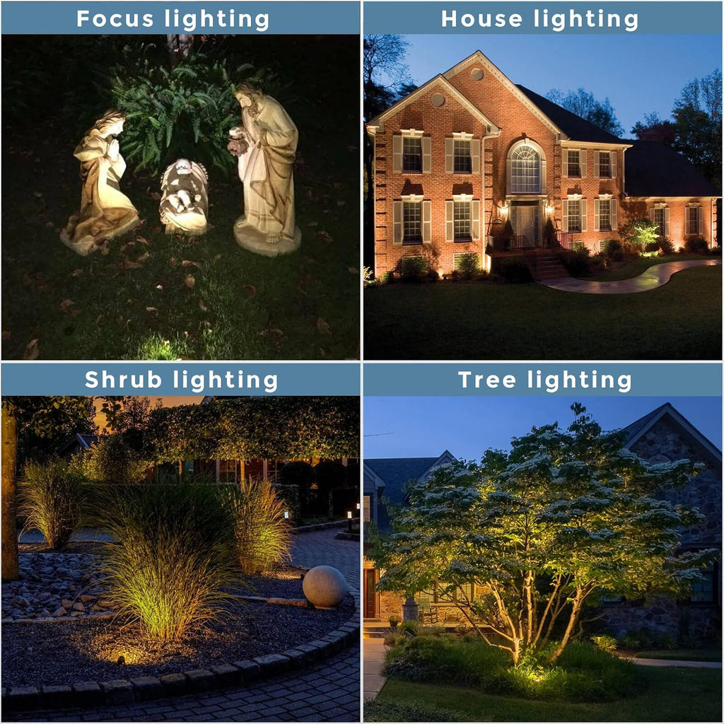 Solid Brass Outdoor Landscape Spotlights, 12V Heavy Duty Low Voltage LED Spot Light Waterproof for Garden and Yard Up