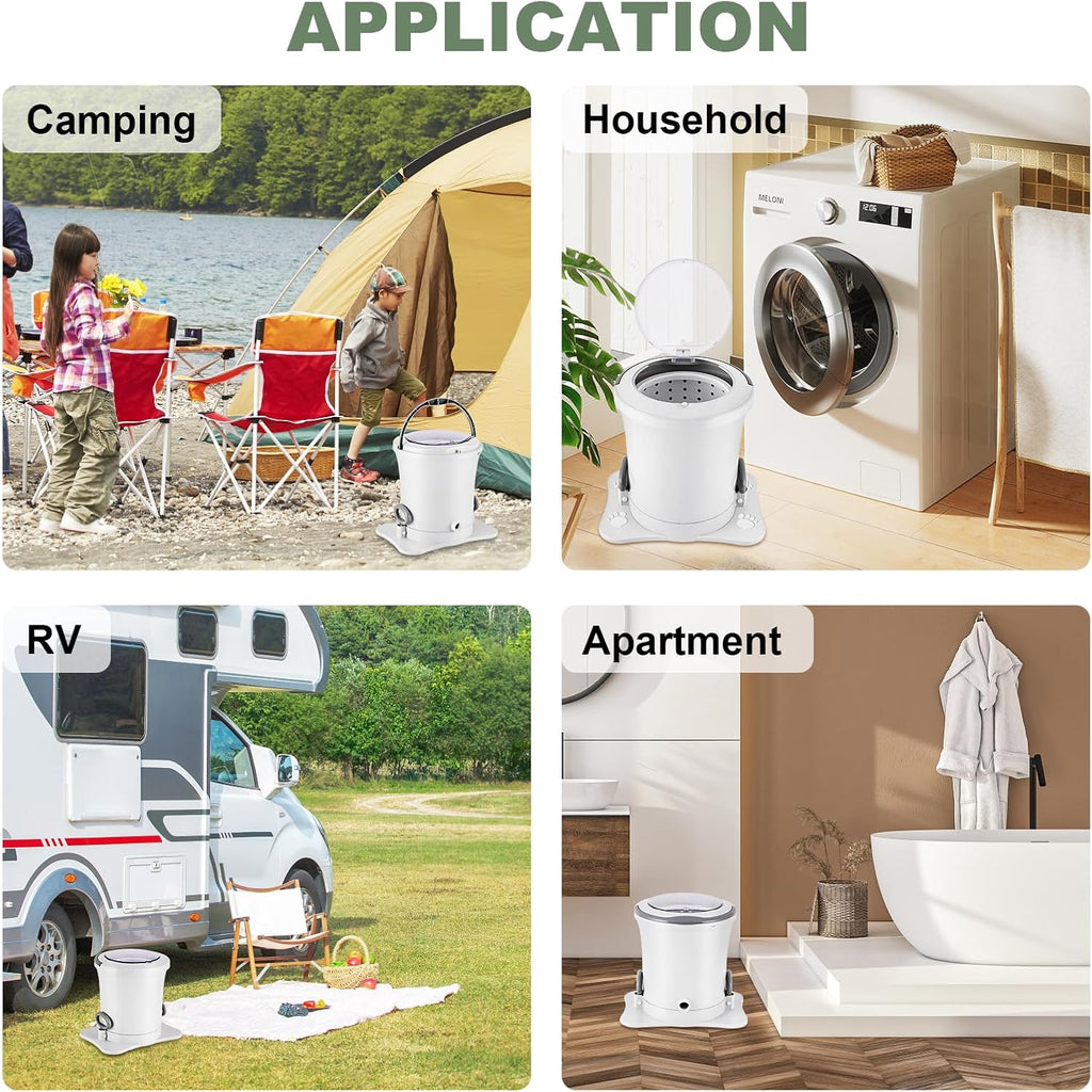 Manual Clothes Dryer Portable Mini Dryer Compact Spinner Non Electric Laundry Washing Machine for RV, Camping, School