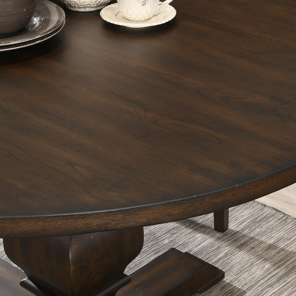 Havre Pedestal Base Round Dining Table, Espresso