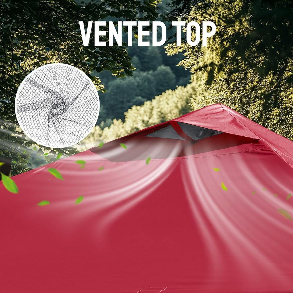 10x10 Pop Up Canopy Tent - Patented Center Lock One Push Instant Outdoor Canopy Beach Tent with STO-N-Go Bag 8 S - K8VS