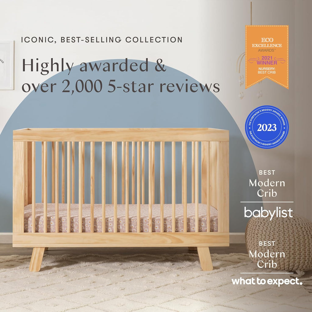 Hudson 3-in-1 Convertible Baby Crib, Natural