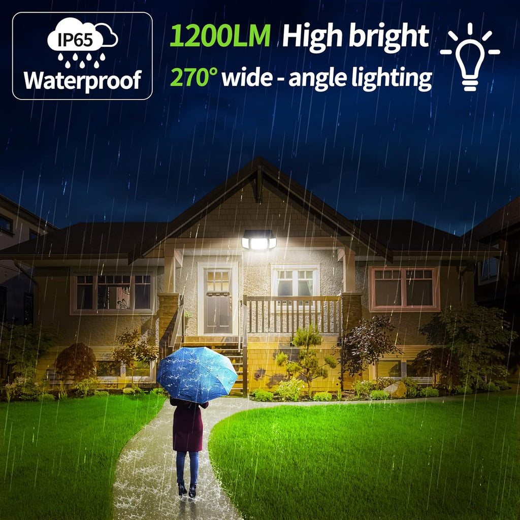 Solar Outdoor Lights, Motion Sensor with Dual Sensors Waterproof | Solar Flood Lights 270°Wide Angle for Outside with