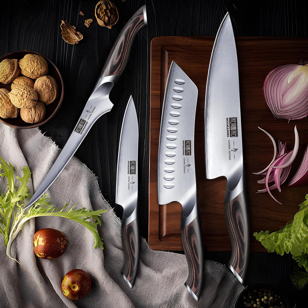 16PCS Knife Set, Ultra Sharp Japanese Kitchen Knife Set with Block | Japanese High Carbon Stainless Steel Cooking
