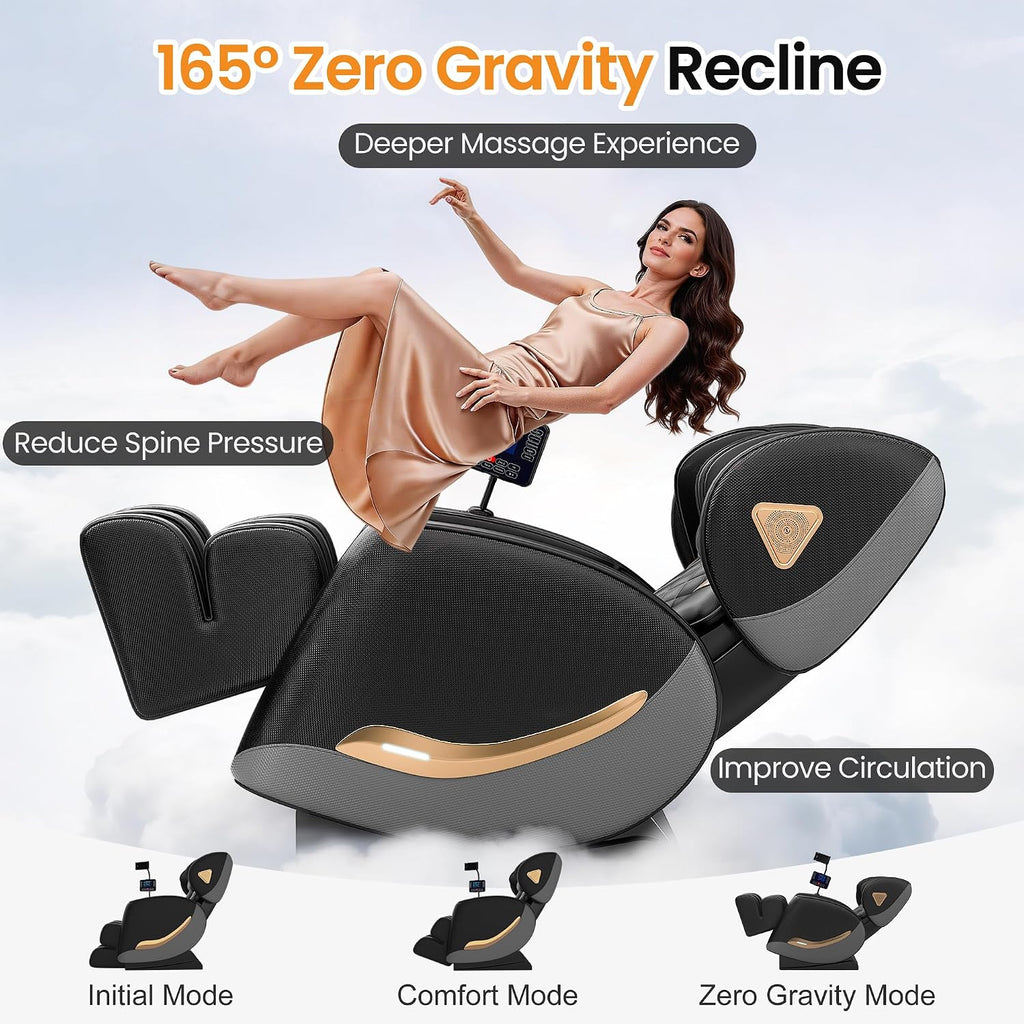 Massage Chair Full Body, Zero Gravity Massage Recliner with Deep Kneading Shiatsu Massage, Foot Roller Reflexology